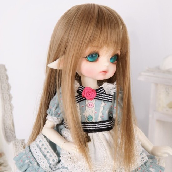 1/8bjd/sd人偶娃娃假发8分lati y 小恶魔娃用齐刘海长直假发-ga07