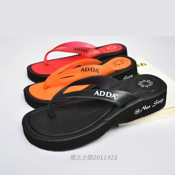 2016新款泰国adda女士人字拖鞋女款防滑耐磨不臭脚夏季休闲厚底