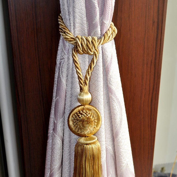 布一堂窗帘绑绳简约现代绑带挂球28咖色蓝色金色白色客厅卧室绑带