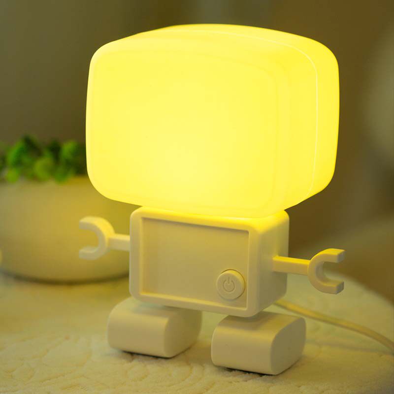 机器人智能声控光控小夜灯 卧室节能usb充电感应灯婴儿护眼喂奶灯