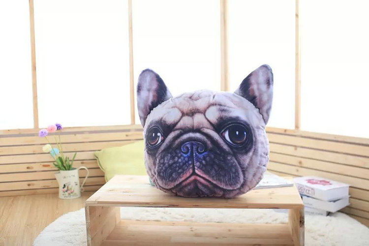 可爱创意doge萨摩哈士奇3d大狗头靠垫抱枕大号公仔汪星人生日礼物