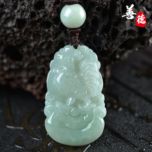 善德a货翡翠十二生肖吊坠 生肖鸡翡翠玉石吊坠 男女款 生日礼物