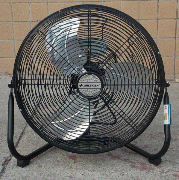 趴地扇风扇工业爬地扇机械式落地扇12/14/16/18寸黑色金属/强力扇