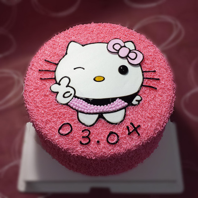 滕州kt猫蛋糕同城免费配送hello kitty生日蛋糕 创意卡通蛋糕定制