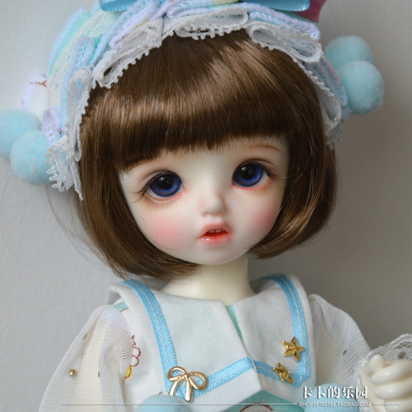 kaka bjd娃娃8643分 仿马海毛假发 可爱妹妹蘑菇头lati/dz/xaga
