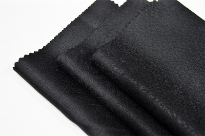 三花色黑色提花西装 中山装布料 春秋新款精纺毛涤面料 裤子面料