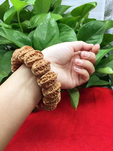 文玩 核桃手串 野生核桃手持 麻核桃手串 雕刻核桃 橄榄核雕刻
