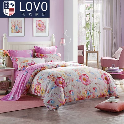 LOVO 乐我家纺 罗莱公司出品 全纯棉被套床单四件套 1.5/1.8m 199元包邮