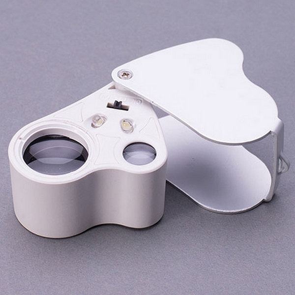 60倍带led灯高清晰高倍袖珍迷你放大镜便携式珠宝鉴宝扩大镜包邮