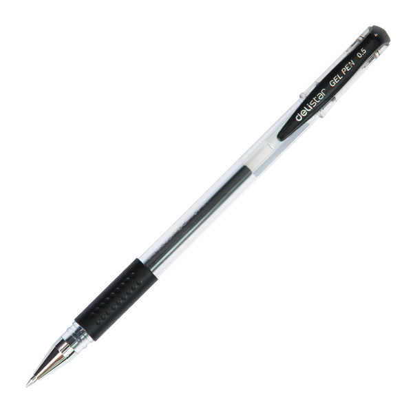 得力中性笔6600es黑色水性笔05mm签字笔碳素笔009同款办公学生笔