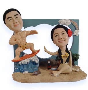 偶真人公仔软陶公仔q版真人雕塑生日礼物爱情侣公仔娃娃 包邮