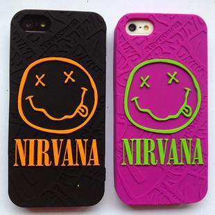 苹果iphone5 正品nirvana涅盘乐队 摇滚 笑脸科特柯本 矽胶手机壳