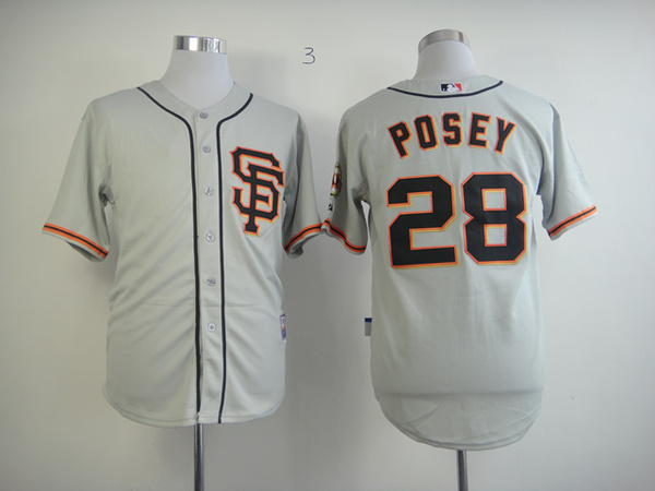 mlb旧金山巨人队28#buster posey棒球衣刺绣版上衣比赛训练队服