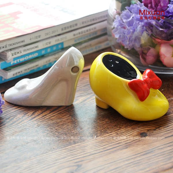 灰姑娘水晶鞋 米妮高跟鞋创意摆件调料瓶 工艺品可爱卡通家居饰品