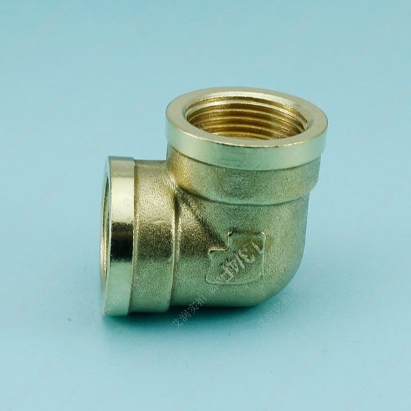 【全铜加厚】6分双内丝铜弯头90度90° 六分/dn20水管接头 配垫片
