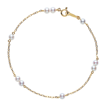 日本直发mikimoto御木本 优雅阿古屋珍珠手链 白金款/黄金款9颗珠