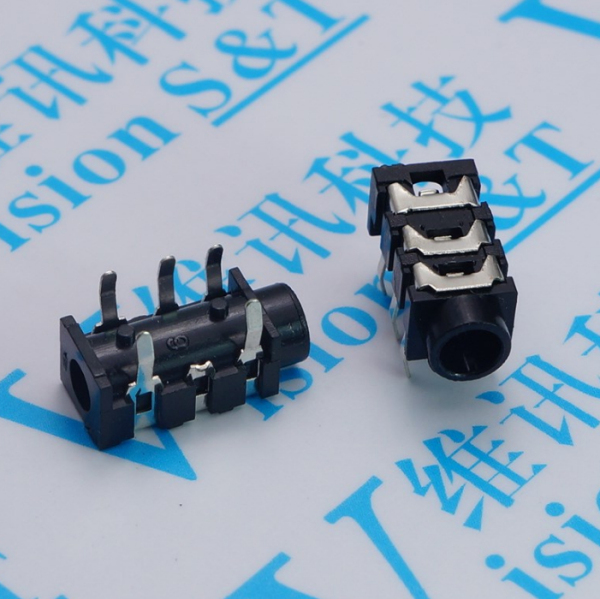 pj-313 五脚 直插 耳机座 pj-3001s 双声道 音频插座 镀银 3 2