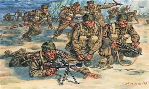 满65包邮 italeri意大利 it6064 1/72 英国 二战突击队士兵