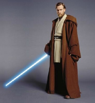 美国代购孩之宝星球大战欧比旺可拆卸发声光剑obi wan lightsaber