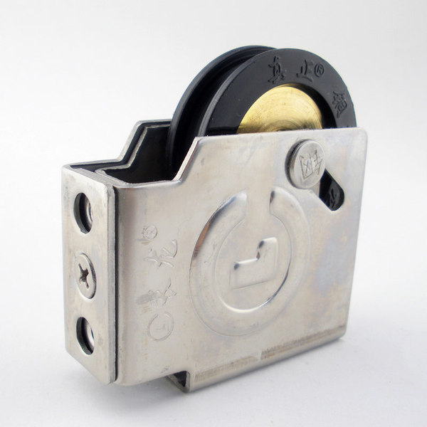 长龙90型老式铝合金门窗滑轮不锈钢平移推拉彩铝钢窗户铜芯防锈轮