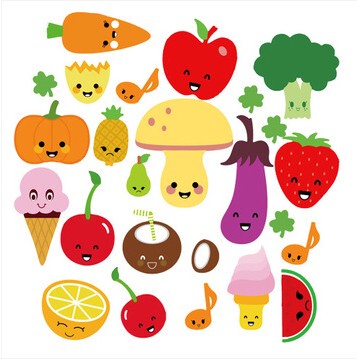 水果蔬菜卡通墙贴儿童房间婴儿宝宝卧室 幼儿园学校教室装饰贴画