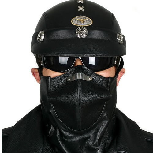 哈雷部落 国外代购 摩托车面具牛皮面罩 防风沙透气半脸头盔口罩