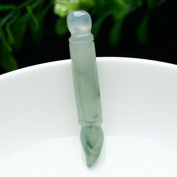 天然a货缅甸玉器文昌玉笔翡翠吊坠 文昌玉笔坠助考促学业旺文启智