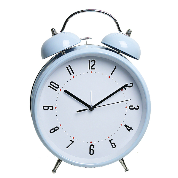 5折包邮 彩色超静音复古创意8寸大闹钟学生闹铃响亮大声真打铃