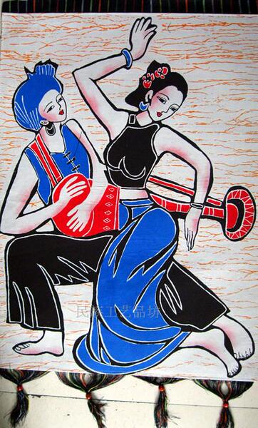贵州蜡染 苗族双层画 民族风情画 少数民族特色工艺 蜡染壁挂画