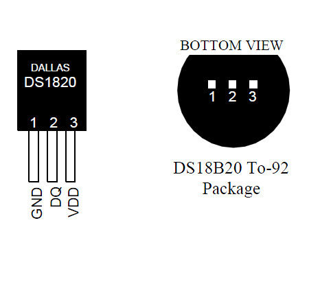 ds18b20 温度传感器 1-wire 接口,to-92封装 18b20【1只】