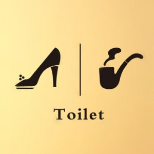 一代可移除《toilet洗手间标识》美时居墙贴*自贴墙纸壁纸msj450