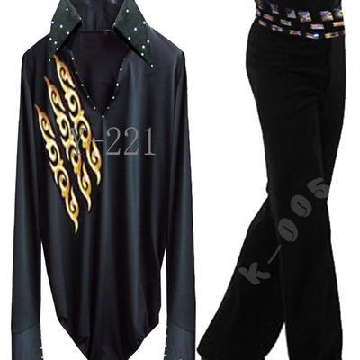 男士三步踩舞蹈服装舞台演出服少儿练功服拉丁服套装t855特价