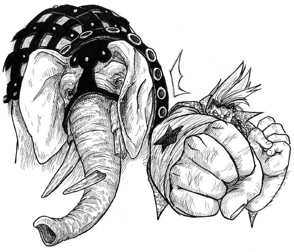 画师火爆直销手绘漂亮a4纸超帅弗兰奇大象海贼王漫画钢铅笔单色画