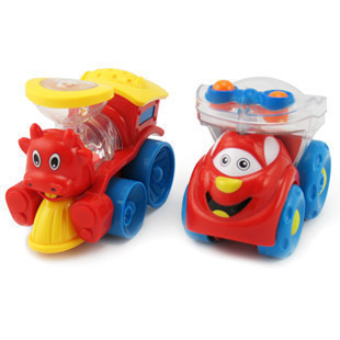 炫动卡通车 轻轻一推哒哒往前开彩珠会跳动 新款 玩具车