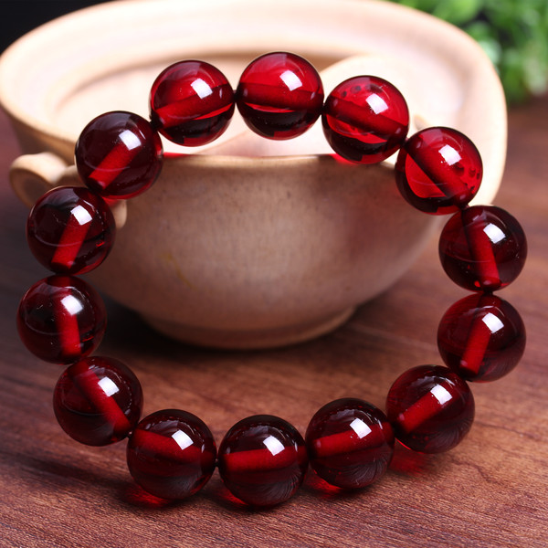 纯天然血珀手链男女 血琥珀手串 波罗的海血泊手链蜜蜡手串