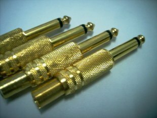 高品质镀金6.5音频麦克风话筒插头调音台单声道 焊接头