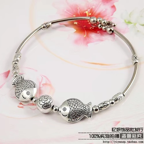 Trang sức phong cách quốc gia bán buôn vòng tay bạc Tây Tạng nữ trang sức retro vòng tay Valentine quà tặng chuyển nhượng 5086 vòng lv