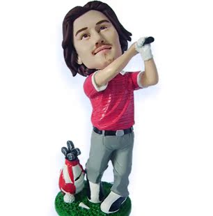 真人卡通玩偶q版雕塑个性公仔生日礼物 结婚礼物娃娃 高尔夫