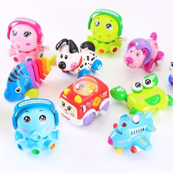 儿童发条玩具宝宝益智玩具小车婴儿趣味上链条动物玩具车1-3岁