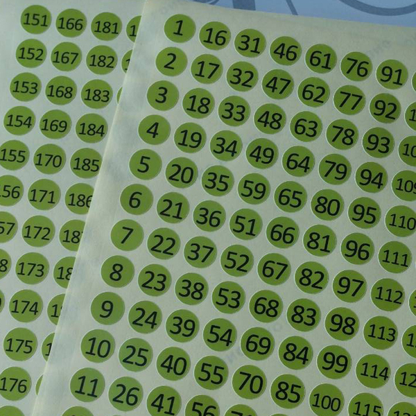 现货 强粘1到200圆形15mm不干胶数字标签贴纸 可设计定制彩色印刷