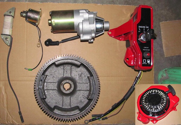 168 170电启动配件一套 汽油发动机配件 电启动汽油机配件