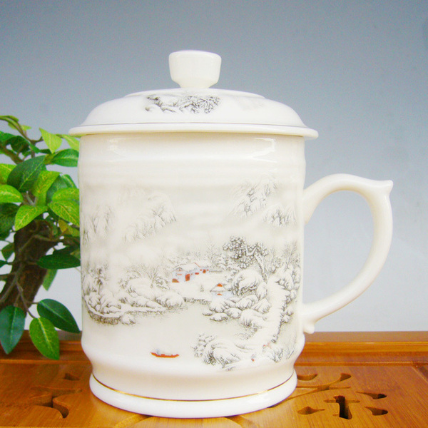 景德镇陶瓷特大茶杯骨瓷超大霸王杯子水杯办公杯大号1000ml