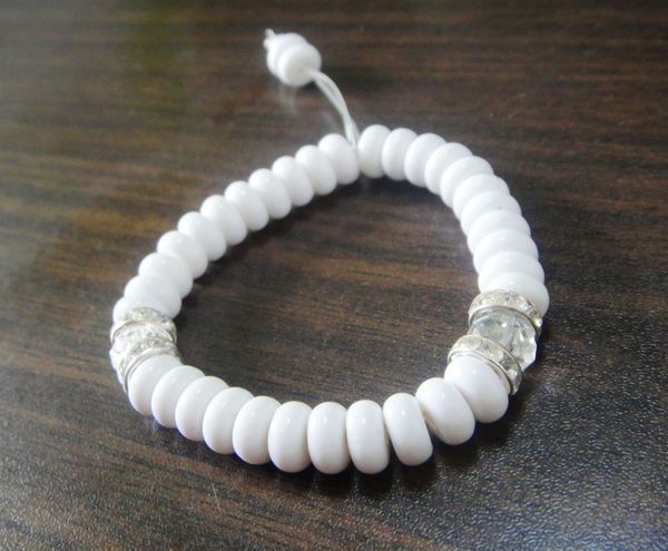 新款伊斯兰教33粒白念珠手链 穆斯林礼拜用 回族泰斯比哈手链饰品