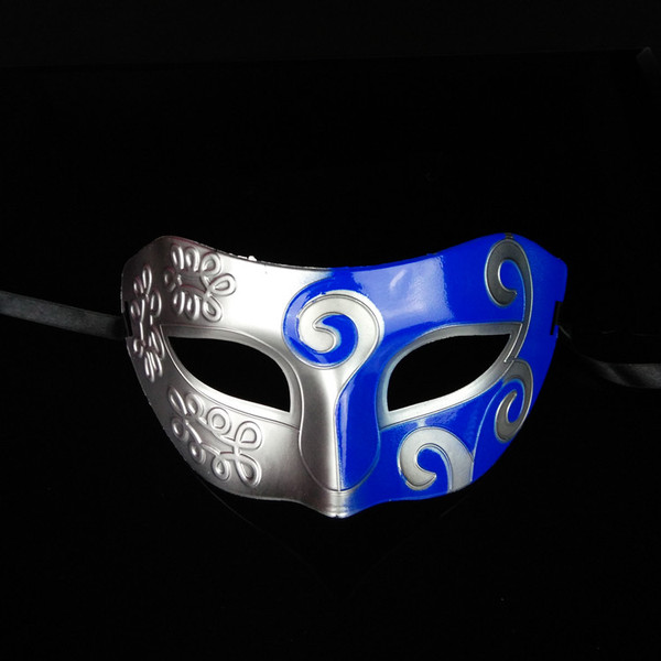 男士平头半脸面具 爵士王子面具塑料雕花男人舞会成人面具批发
