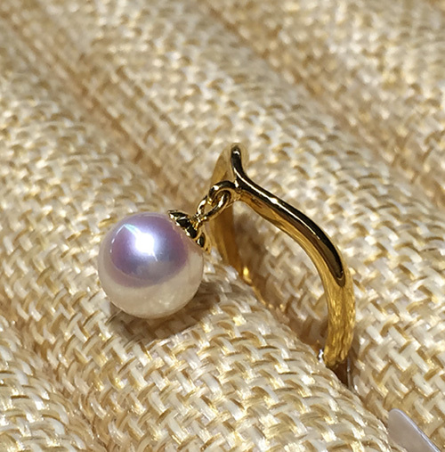 南珠阁 会动的戒指哦 akoya 阿古屋 18k金日本海水珍珠戒指 指环