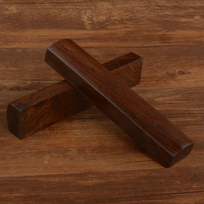 小号光板抛光镇尺方形文房四宝黑梓木镇纸 毛笔书法压纸书镇实木