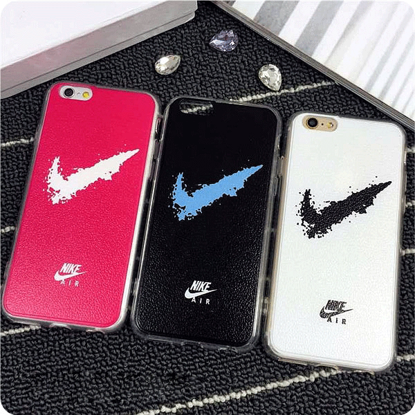 潮牌耐克iphone手机壳 i6plus情侣手机套 nike苹果5s荔枝纹硬壳潮