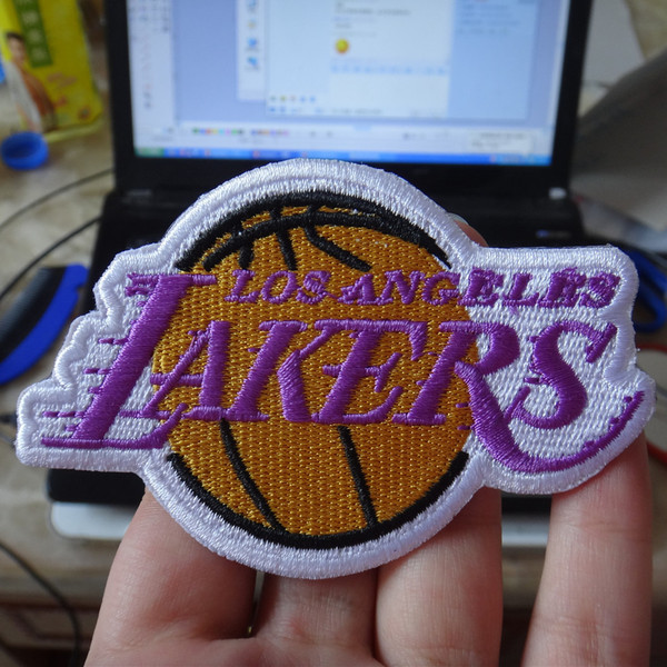 nba刺绣 los angeles lakers洛杉矶湖人队 patch背胶布贴9*6cm