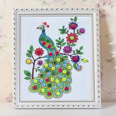 儿童手工益智diy创意材料包幼儿园纽扣子亲子装饰粘贴画