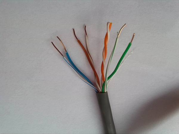 汉维超五类网线 4*2.0.5无氧铜网线 8芯全铜 家庭办公装修网线